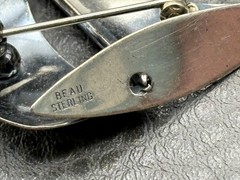 Signed Beau Sterling Silver 3D Sailboat Pin Brooch Vintage Nautical Boat