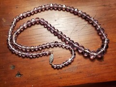 Victorian Hand Carved Faceted Amethyst Bead Necklace