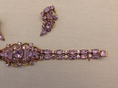 Kramer of NY Vintage Alexandrite Rhinestone Bracelet & Earrings MINT condition