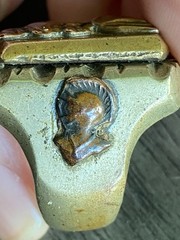 Vintage 1940s Mexican Biker Ring Roman Centurion Trojan Soldier 9.75 Two-Tone