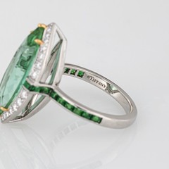 Tiffany & Co High Jewelry Green Tourmaline Diamond Ring Tsavorite 18k Platinum