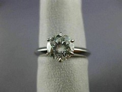 LARGE TIFFANY & CO GIA 1.52CT DIAMOND PLATINUM GOLD ENGAGEMENT RING E VS2 #26497