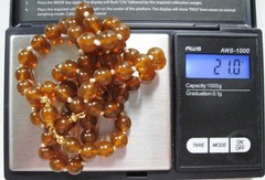 LOVELY VINTAGE POLISHED AMBER KNOTTED NECKLACE & BRACELET