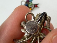 Vintage Earrings Cal Arts Sterling Flower Basket Multicolor Screw On