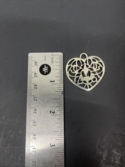 Pewter Heart Charm 5.5grams Pewter 1″ Pendant Metal Jewelry Design Hanging
