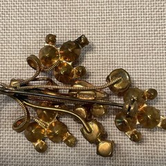 Lot Of 3 Vintage Brooch Pins All Prong Set Rhinestones 1 Signed Austria Flowers