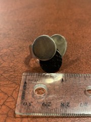 Vintage Sterling Silver Triple Layer Disk Modern Art Size 10.5-11 Statement Ring