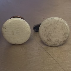 Antique Buttons, Backs And Button Hooks/ Cufflinks Lot Of 9