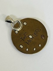 Vintage Sterling Silver Copper Healer Quote Etched Pendant 10-Grams