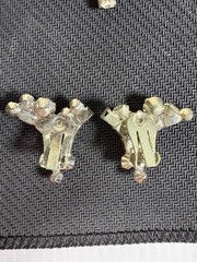 Vintage 50-60s Snowflake Atomic Starburst Brooch & Clip Earrings Set Rhinestones