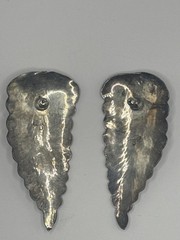 Vintage Sterling Silver Feather Earrings Hand-worked Artisan – Natural Patina