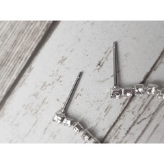 Vintage Stud On Earrings Clear Gem Dangle 1″