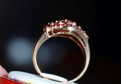 10k yellow gold ring 1.40ct natural, treated ruby size 8 vintage 4.27gr N3724