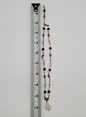 VTG 925 Pearl and Gemstone Jade Teardrop Necklace 18in Sterling Silver 12gtw