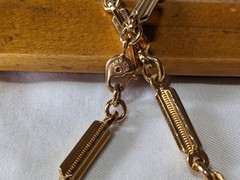 Signed Monet Bar Panel Link Chain Necklace Gold Plated Retro 70s Ex Long 36 In