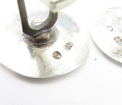 925 Sterling Silver Vintage Shiny Polished Bullet Back Cufflinks TR1196