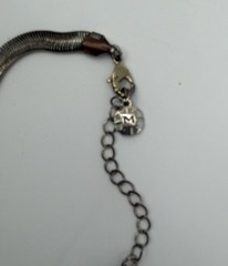 Monet Gold Tone Snake Chain Necklace Curved Bar Pendant Adjustable