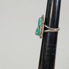 Vintage Estate BLUE TURQUOISE Stone Silver Tone Ring Size 5.25