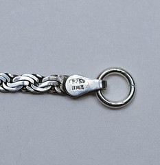 Vintage Italian Sterling Silver Wheat Chain Bracelet 7.75 3.51g .925 Italy-I BB