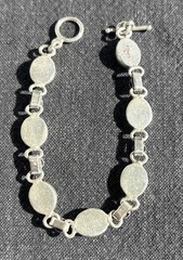 Vintage Red Jasper 3 Piece Jewelry Lot-925 Silver:7” Bracelet, 8.5 Ring, Pendant