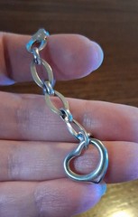 Vintage Sterling Heart Charm 8″ Chain Bracelet 13g See Pics/Description