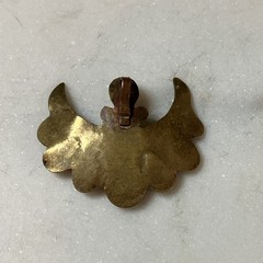 VTG Artisan Modernist Southwestern Style Onyx Mixed Metal Pendant Brass Copper