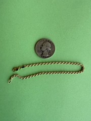 Vintage 14K Yellow Gold Rope Chain Necklace Solid 14k Lobster Clasp