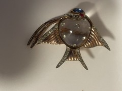 Coro Duette 1940s Vermeil Sterling Jelly Belly Angel Fish Brooch