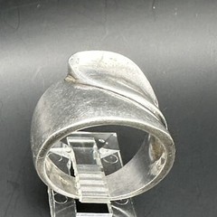 Modernist Smooth Ring Vintage Signed Italy 925 Sterling Silver Size 7.75
