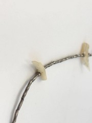 Mother of Pearl Accented Clip Fetish Sterling Silver 925 Vintage Necklace – 15″