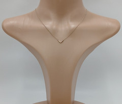 925 LATH Chevron Necklace 18in Adjustable Vermeil Gold over Sterling Silver READ