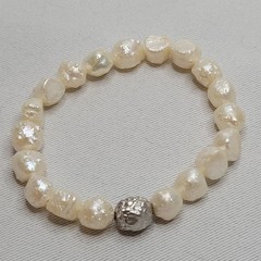 Baroque Pearl Bracelet 925 Sterling 8″ 7-10mm Genuine Luster Feminine