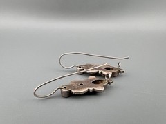 Vintage Earrings Sterling Silver 925 Citrine Anglesite Gemstone French Wire Hook
