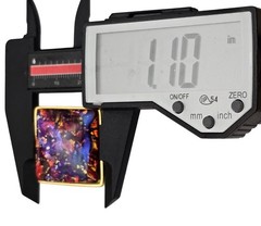Yves Saint Laurent Purple Pink Foil Art Glass Square Clip On Earrings J672