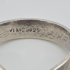 Vtg VINIC? Signed Ring 925 Sterling Silver Chevron Deep Vee Size 8.25 FREE $HIP!
