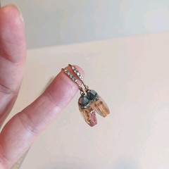 Vintage Square Faceted Crystal Rose Gold Fashion Earrings PLZ READ
