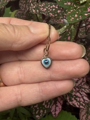 Antique 1900s Victorian Glas Evil Eye Brass Pendant Amulet Good Luck Protection
