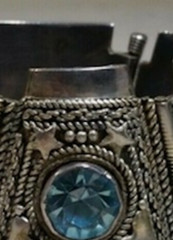Very rare Vintage 7″ bracelet – 935 silver (3.4ounces) – sparkling blue stones
