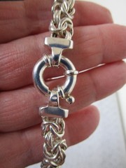 Vintage Sterling Silver Byzantine Bracelet 7.5” Long Italy M – Milor VGC