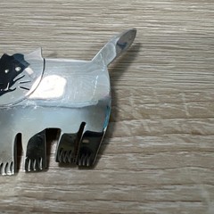 Vtg Texaco sterling silver 925/1000 cat brooch TC-153