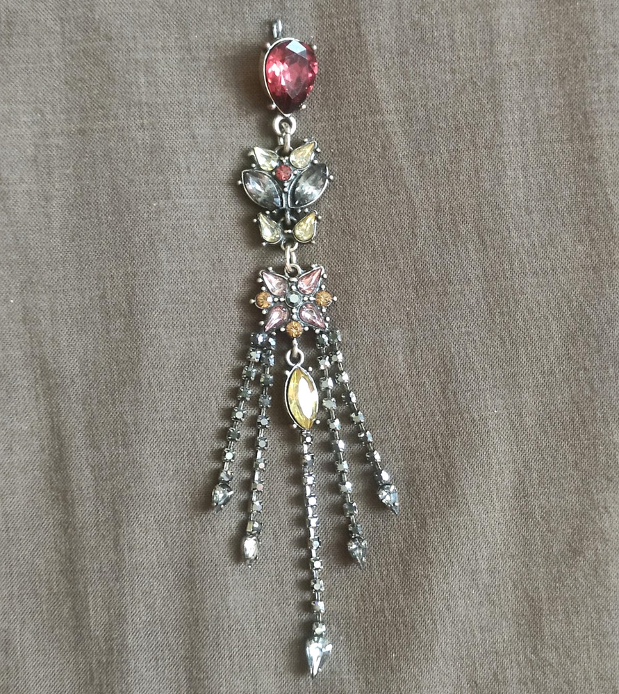 Pendant USSR Handmade Vintage Multi-Stone Dangle Jewelry Soviet Era Unique