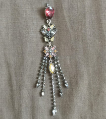 Pendant USSR Handmade Vintage Multi-Stone Dangle Jewelry Soviet Era Unique