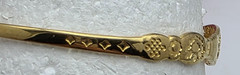 Xuping Gold Tone Expandable Bangle Bracelet Chinese Symbols 6.5 Inch 9.2mm