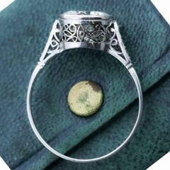 4 CT White Round Cut CZ Art Deco Antique Engagement Ring In 925 Sterling Silver