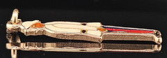 9K Gold BAHAMAS POLICEMAN Charm Pendant Enamel Soldier Nassau Bermuda Vintage