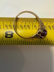 Vintage SOLID 14KT Gold Stamped Red Star Sapphire Size 10 Ring 4.27g NOS NOI!