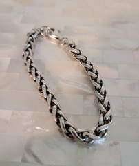 Vintage MSC 925 Sterling Silver Interwoven Link Bracelet 7.5″ L – 23.6 grams