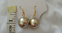 RETRO BUT NEW ON CARD JMS SATIN MUTED GOLD TONE BALL EARRINGS PIERCED DANGLE