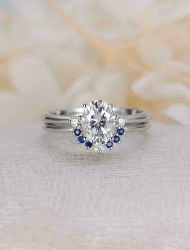 Art Deco Antique 3.20 Ct Diamond Vintage Engagement Ring Set 925 Sterling Silver