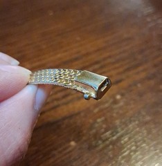 Vintage Napier Goldtone Textured Chain Mesh Bracelet Some Wear See Pics/Descrip